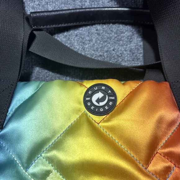 Kurt Geiger New London Nylon Shopper Rainbow Tote Bag Travel Bag - Picture 9 of 12
